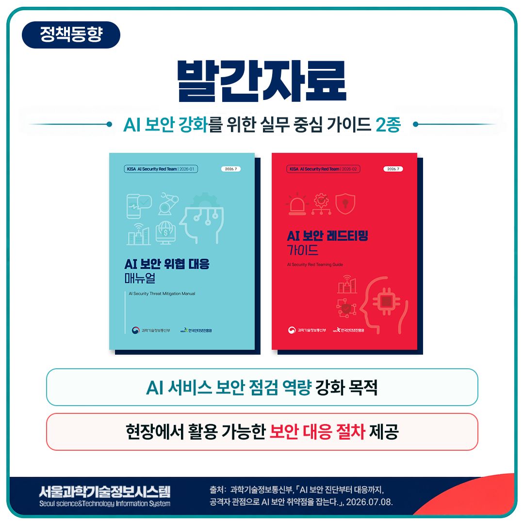 AI 보안 위협 대응 매뉴얼 / AI 보안 레드티밍 가이드 2면